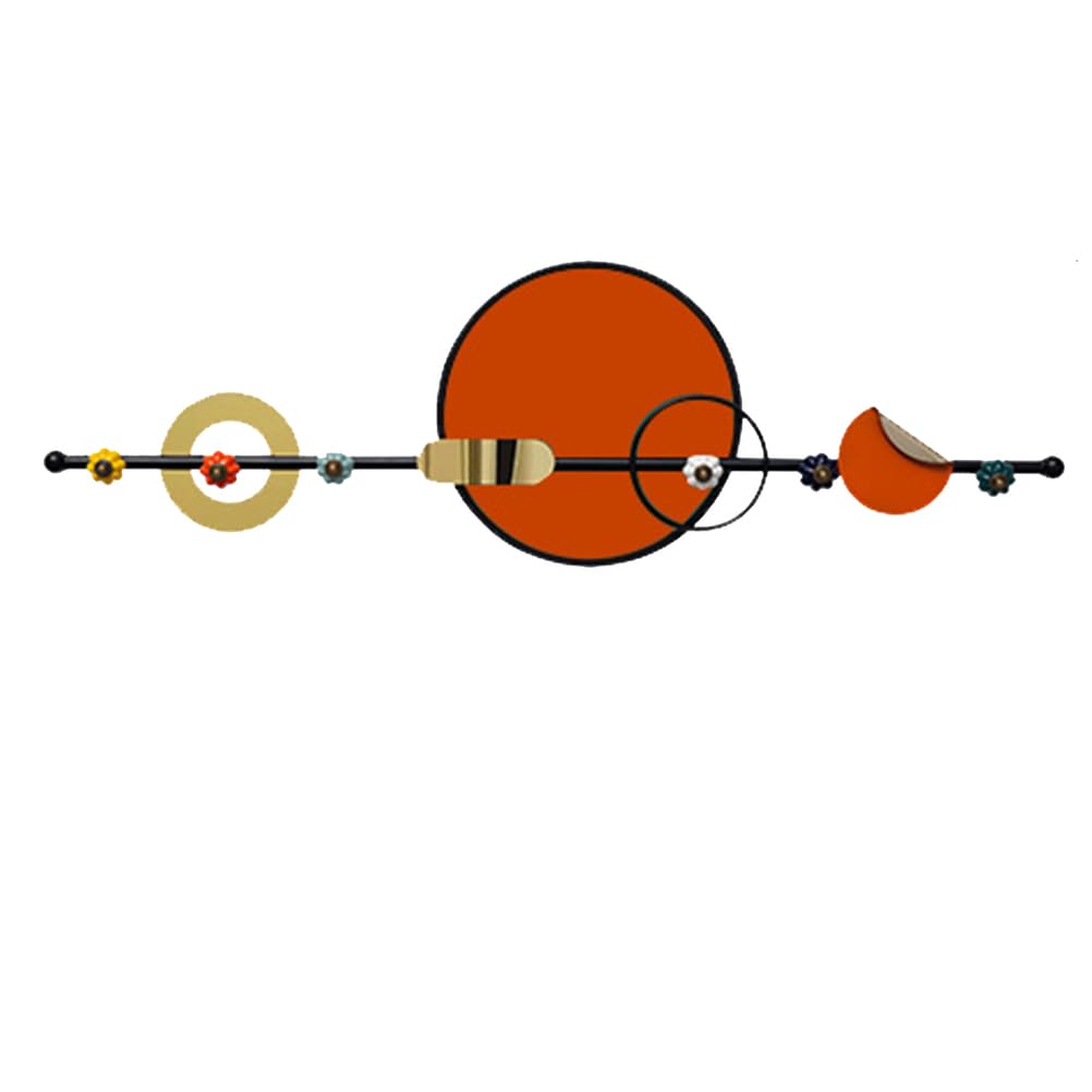 Porte-clés en métal et grand porte-manteau mural rouge pour désencombrer le couloir de maison