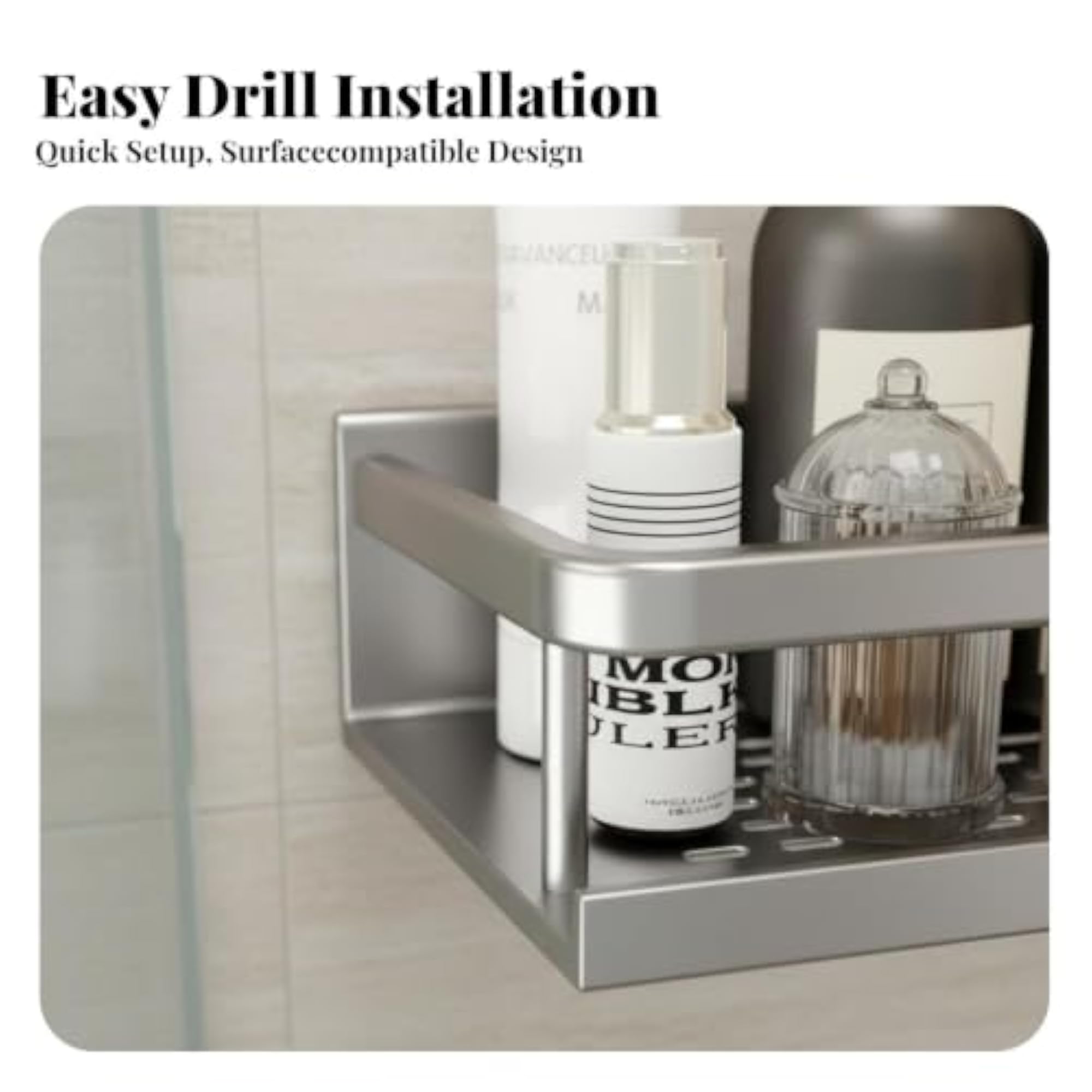 Bathroom Organizer with Towel Rail, Rust Resistant