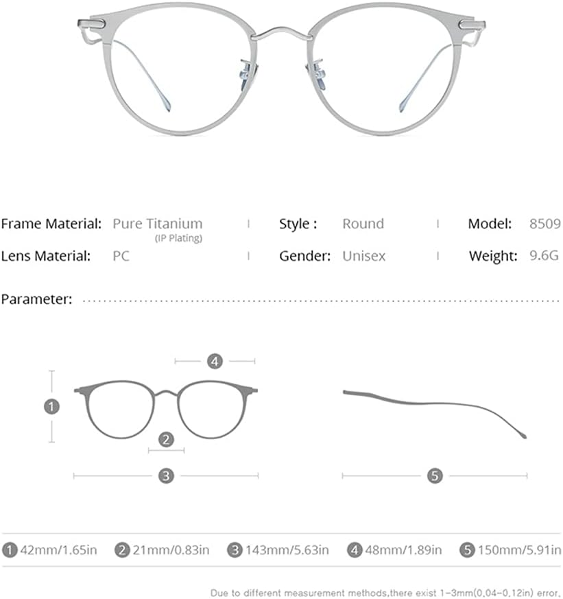 FONEX Titanium Glasses Frame, Women Round Myopia Optical Eyeglasses 8509 - Image 2