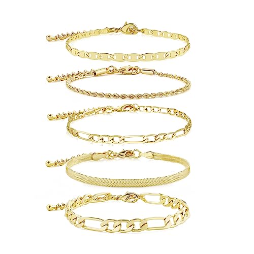 Badu Gold Bracelets For Women Gold Filled Bracelet Jewelry For Women 14K Real Gold Plated Link Chain Trendy Stackable Bracelets #TOP28