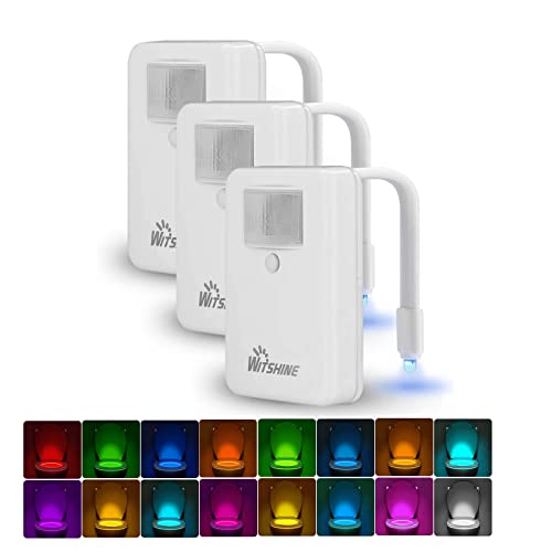 Witshine Toilet Night Lights 3Pack Motion Sensor Activated Led, 16 Colors Changing Glow Inside Toilet Bowl Nightlight, Fits Any Toilet, Ideal For Bathroom Decor And Nighttime Safety #TOP28
