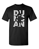 City Shirts Duncan Fan Wear Basketball Sports Adult T-Shirt Tee (Large, Black w/Silver)