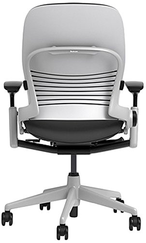 Steelcase Leap Chair With Platinum Base & Hard Floor Caster, Black 21.75D X 27W X 38.5H Inch #TOP3