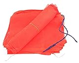 YAKEBA | Wunschfahnen Rot | 100% Baumwolle | 4,20 Meter | 20 Fähnchen (je 17x17cm) | Flaggen | Fahnen Girlande | Wimpelkette Stoff outdoor | Fahne Garten