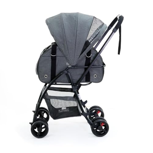 FurMates Walky pet Stroller for Dogs and Cats with Removable Carrier, Sun Canopy, Strorage Pockets, Easy fold, Keep You Pets Safe, Easy to Use