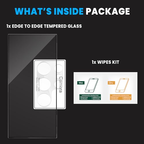 Image of FIRST MART Tempered Glass for Samsung Galaxy S25 Ultra with Clear Camera Lens Protector & Installation Kit | HD Clear, Edge-to-Edge, Scratch Resistant, Case-Friendly | Pack of 1