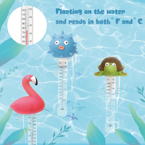 XY-WQ Floating Pool Thermometer Blowfish, Large Size Easy Read with String for Outdoor and Indoor Swimming Pools and Spas (Puffer)