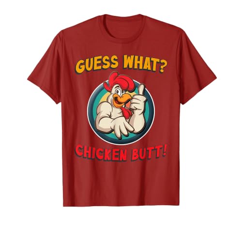 Guess What Chicken Butt Shirt Toddler Kids Child T-Shirt, Men, Cranberry Red, 3X-Large