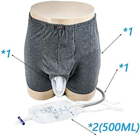 Orinal masculino reusable con cinturilla elástica y bolsa 500 ml miniatura 3