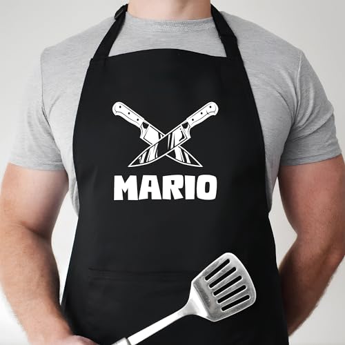 Custom Name Apron for Men, Chef Designs Custom Apron, Personalize...