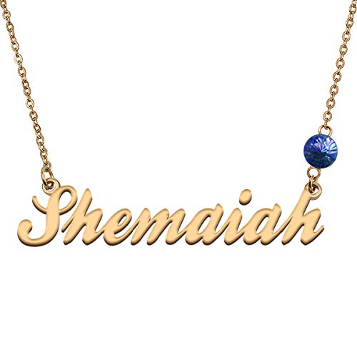 HUAN XUN Custom Choker Birthstone Shemaiah Name Necklace Best