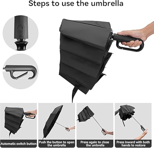 Image of ESPERO Umbrella, Umbrella For Rain Big Size, Automatic Open Windproof & UV Protection Anti-Slip Handle Lightweight 95% UV Block for Men, Women for Rain & Sun Coverage