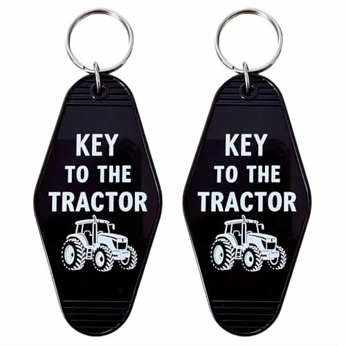 Lemua Tractor Keychains, 2pcs Vintage Tractor Key 
