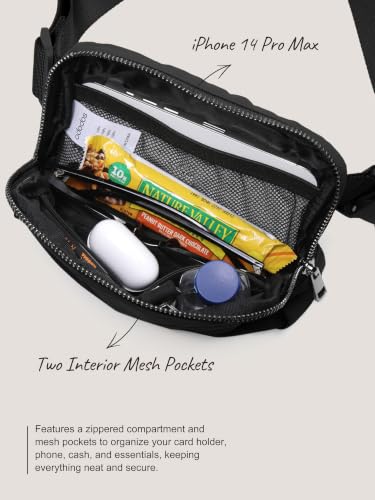 Image of ODODOS Unisex Mini Belt Bag with Adjustable Strap Small Fanny Pack for Workout Running Traveling Hiking, Black