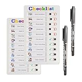 2 pcs Chore Chart for Kids Multiple Kids ADHD Tools Checklist Board Routine Schedule (Checklist)