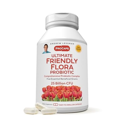 ANDREW LESSMAN Ultimate Friendly Flora Probiotic 180 Capsules - 25 Billion CFU, Comprehensive Blend of Five Probiotic Strains, Powerful Immune and Digestive Support. Probiotics for Women or Men