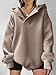 ANRABESS Womens Oversized Hoodies V Neck Sweatshirts Fleece Long Sleeve Pullover Y2K Clothes 2025 Fall Trendy Outfits Coffee Grey M