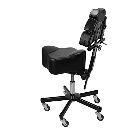 InkBed Patented Adjustable Ergonomic Chair Stool Chest Back Rest Support Tattoo Studio Equipment (Black) - Thumbnail 5