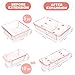 Hiitytin 15 Pcs Extendable Clear Drawer Organizer, All Adjustable Vanity Storage Box, 2-Size Desk Drawer Organizer, Acrylic Storage Bins for Makeup, Bedroom Dressers Tool Organizer for Gadgets, Pink