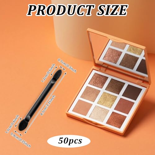 50 PCS Professional Disposable Dual Side Sponge Eyeshadow Brush - Image 2