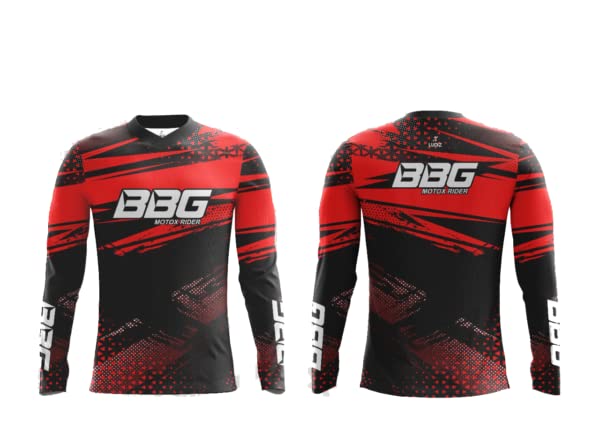 BIKING BROTHERHOOD MOTOCROSS JERSEY BLACK & RED (L)