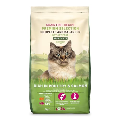 by Amazon Grainfree Recipe - Cibo secco per gatti adulti con salmone fresco, 3 kg