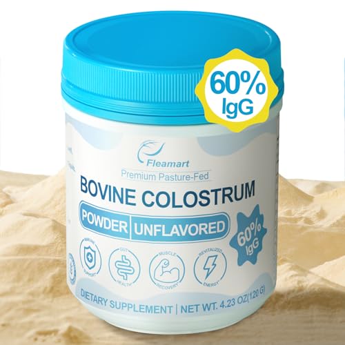 Fleamart Colostrum Supplement Powder 2000mg Support Immune & Gut Health Bovine Colostrum Superfood for Humans - Made in USA, Third Party Tested