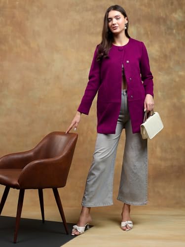 Image of KOTTY Womens Cotton Blend Standard Length Elegant Style Coat - Classic Style with Modern Detailing