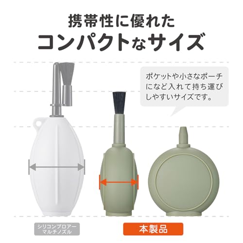 ハクバ HAKUBA メンテナンス用品 スリムフラットブロアー オリーブ 薄型形状でスマートに持ち運べる 細部の清掃に便利なブラシ付き KMC-97OV 4977187328462