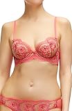 Dita Von Teese Evelina Underwire Bra- Embroidered Unline, Plunging Bra with Two-Tone Effect, Orange (Blood Orange), 36C