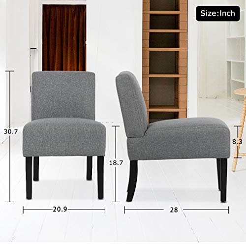 Bestmassage Accent Chair Set Of 2 Accent Chairs For Living Room Armless Chair Dining Chair Elegant Design Modern Fabric Living Room Chairs Sofa #TOP2