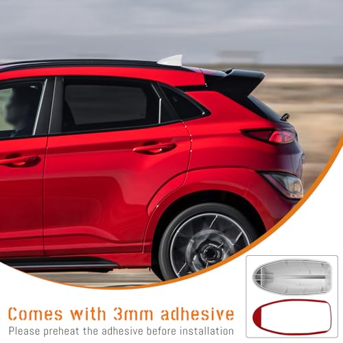 Image of Shark Fin Antenna Cover,Car Roof Antenna Caps Compatible with Hyundai Kona 2018 2019 2020 2021 2022 2023,96210-J9300,Roof Topper Cover Replacement,White,Without Chip