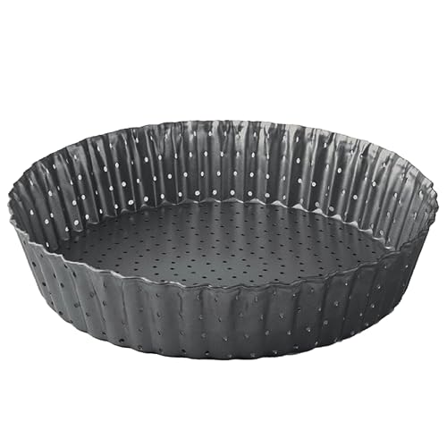 Space Home - 28 cm Moule à Tarte Perforé - Moule à Quiche avec Fond Amovible - Plat/Moule Tartelette - Moules à Gâteaux Rond - Revêtement Antiadhésif -...