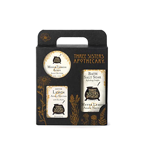 Image of Three Sisters Apothecary Bath & Body 3 Piece Gift Tote (Meyer Lemon)