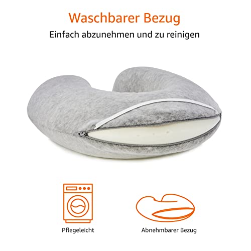 Nackenkissen von Amazon Basics, halbkreisförmig mit Memoryschaum
