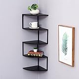 QIANDA Wandregal Schweberegal Bücherschrank Schweberegale Ecke An Der Wand Montiert Eisen Bücherregal Schwimmende Regale Eckrahmen Blumenregal, 2 Farben, 5/7 Schichten Wahlweise
