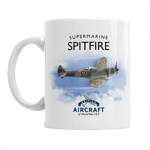 Spitfire Flying Legend, Taza de Supermarino, WWII Aircraft regalo para hombres y mujeres
