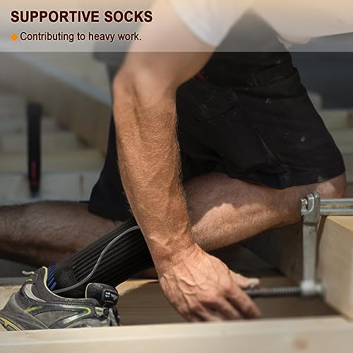 Image of BULLIANT Men 6-Pack Athletic Compression Crew Socks for Running Gym Sports