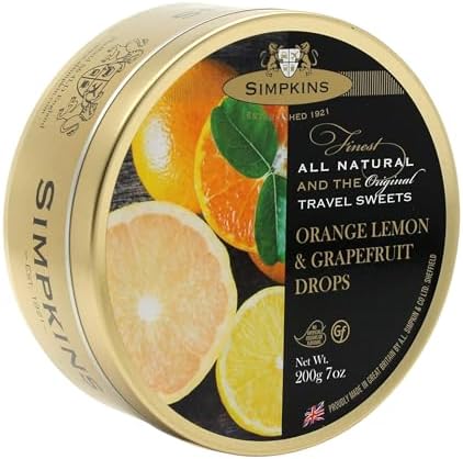 Candy Travel Sweet, Orange Lemon & Grapefruit Drops, 7 Ounce Tin (Pack of 1)