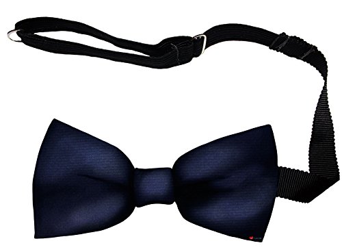 Noeud papillon en laine douce pour soirée chic et cérémonie bleu uni ajustable
