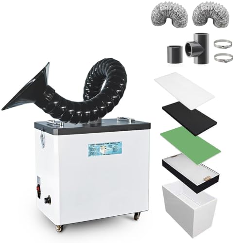 Adjustable 245W Fume Extractor with 5 Stage Filters Welding Smoke Extractor Purifier DTF Fume...