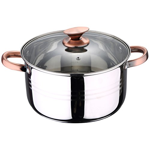 San Ignacio Bateria de cocina 8 piezas apta para induccion Altea en acero inoxidable con juego de sartenes Brown Neon (20 y 24 cm) en aluminio forjado, PK3240