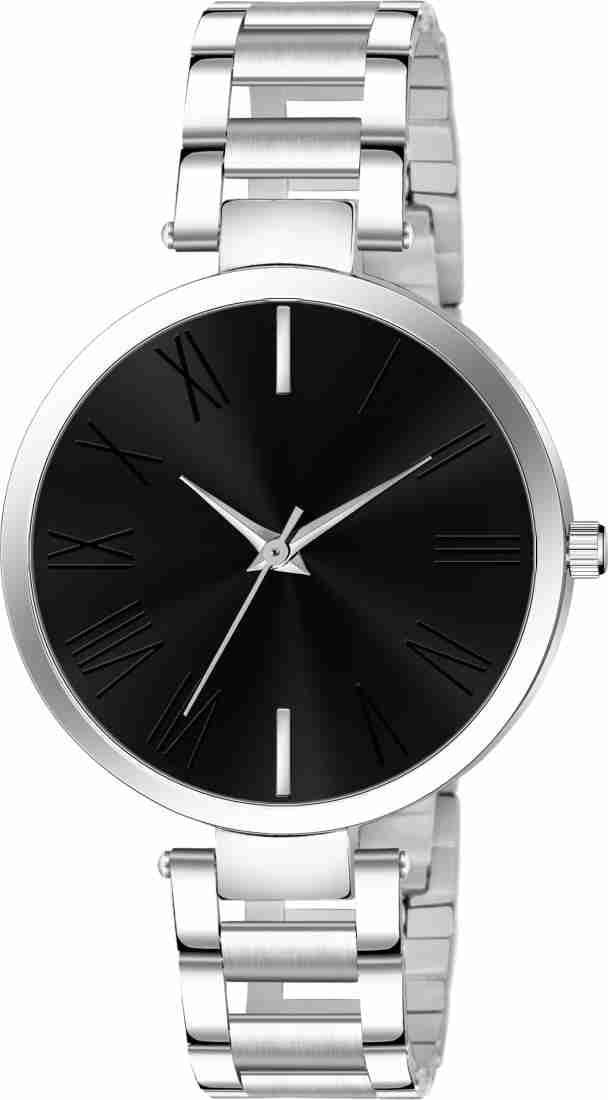 Tymor Stainless Steel Ladies Womens & Girls Wrist Ttn Watch(Dail Color Band) (Silver Black) (B0CB94C3BD) Amazon Price History, Amazon Price Tracker