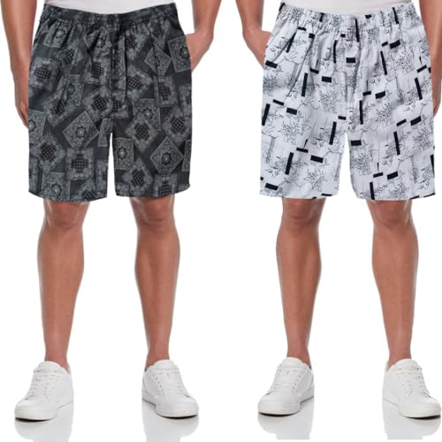 Image of Men's Cotton Shorts Waistband, Zip Fly, 1 Zip Pocket, Back Pockets (Pack of 2)