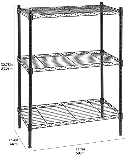 AmazonBasics stellingkast met 3 schappen op wieltjes - zwart - Image 3