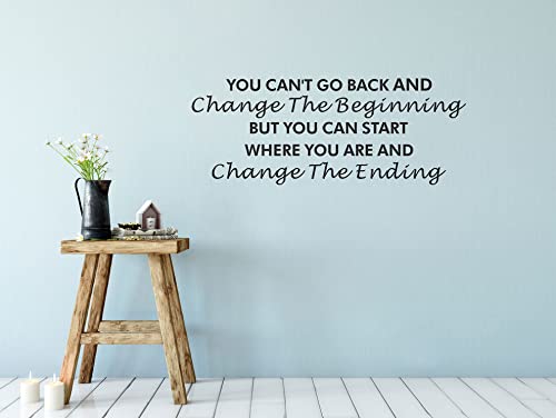 You Can't Go Back And Change The Beginning Inspirational Quotes Wall Decals, Motivational Lettering Wall Stickers For Classroom Office, Ability Attitude Positive Saying Vinyl Wallpaper Mural #TOP4