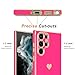 Teageo for Samsung Galaxy S22 Ultra 5G Case for Women Girl Cute Love-Heart Luxury Soft Back Cover Raised Full Camera Protection Bumper Silicone Shockproof Phone Case for Galaxy S22 Ultra, Hot Pink