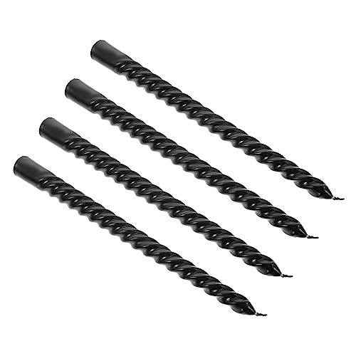 Alipis Candele A Palo Con Filettatura A Vite Materiale in Paraffina Per Decorazioni Nuziali Candele Da Cena Confezione Da 4 Nere