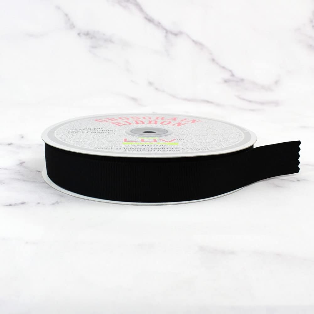 Creative Ideas 7/8-Inch Solid Grosgrain Ribbon, 50-Yard, Black