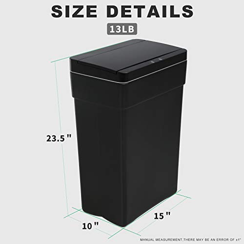 Caneca de basura automática con sensor 50 L negro miniatura 7